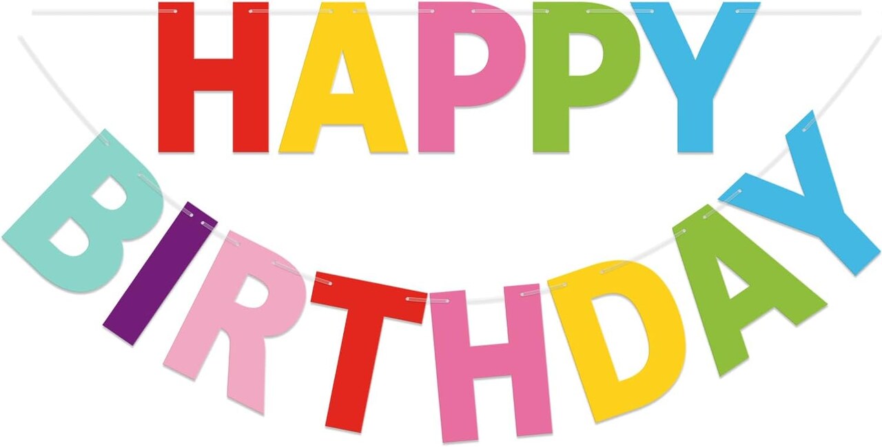 Happy Birthday Banner 9ft Colorful - Pre-Strung No DIY Backdrop Sign for Parties, Adults, Kids, Boys & Girls - Reusable Birthday Decorations & Party Supplies
